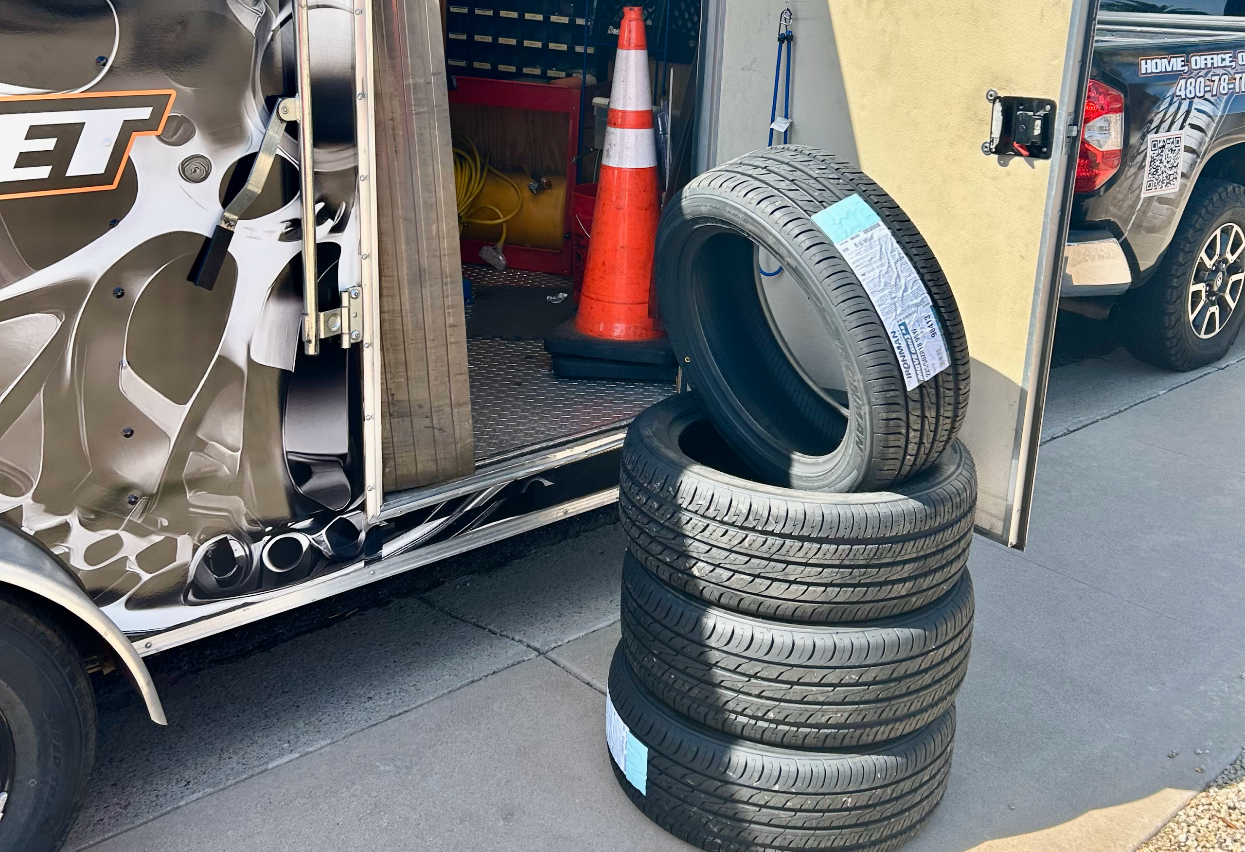 Tires ready for install